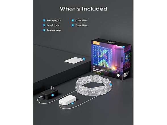 Brightown 400 RGBIC LEDs Smart Curtain Lights with DIY GIF