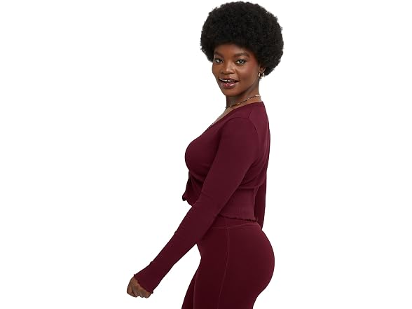 Hanes Women Originals Rib Shirred Crop Top
