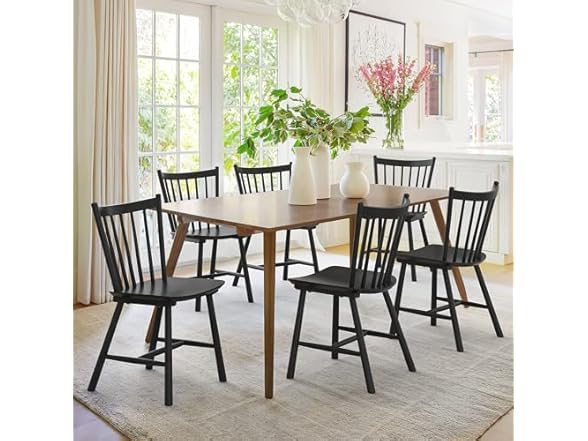 Set of 6 Black Dining Chairs