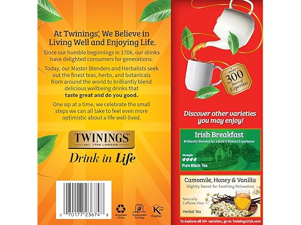 100Ct Twinings English Breakfast Black Tea