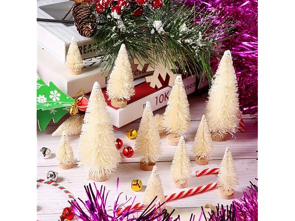 SATINIOR Chuangchou 60 Pieces Artificial Mini Sisal Trees