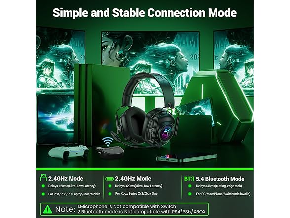 Krysenix Wireless Gaming Headset | XBox Series X|S | PC
