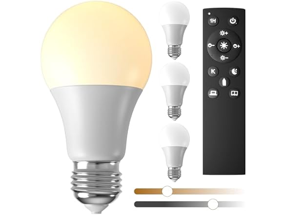 LED Floor Lamp with Remote Control – 4 Bulbs, 3 Light Modes