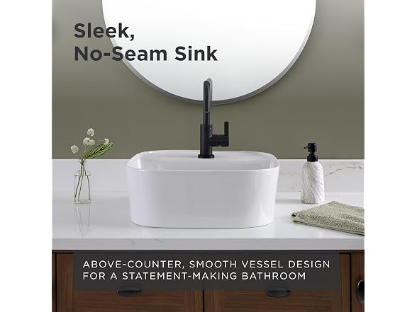 Gerber Cymira 16 in. Soft Square Vessel Bathroom Sink