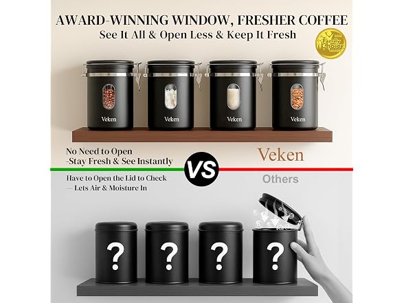 Veken Coffee Canister with Window