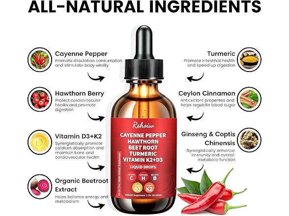 Cayenne Pepper Drops Supplement Liquid