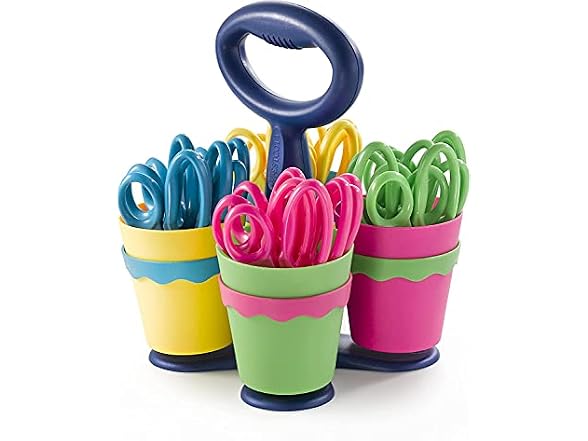 Westcott School Scissor Caddy and Kids Scissors, 24 Scissors