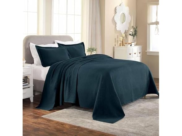 Superior Cotton Lightweight Bedspread Set, Basketweave Matelass