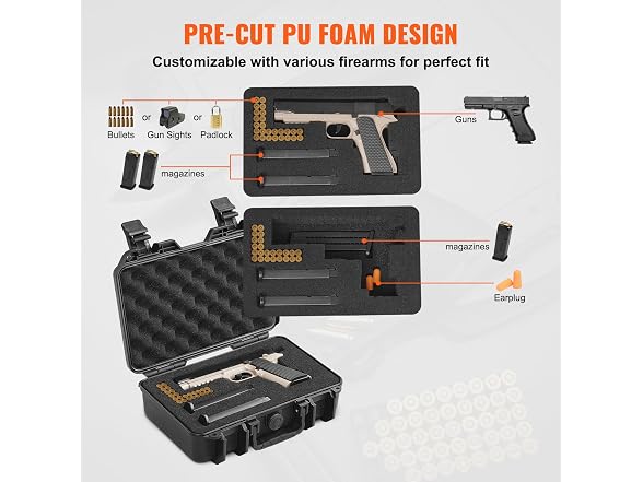 Hard Pistol Cases with Pre-cut PU Foam
