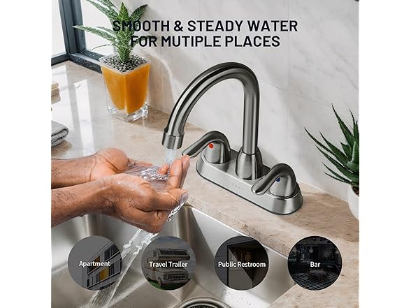 SOKA Bathroom Sink Faucet for 3 Hole, 4"