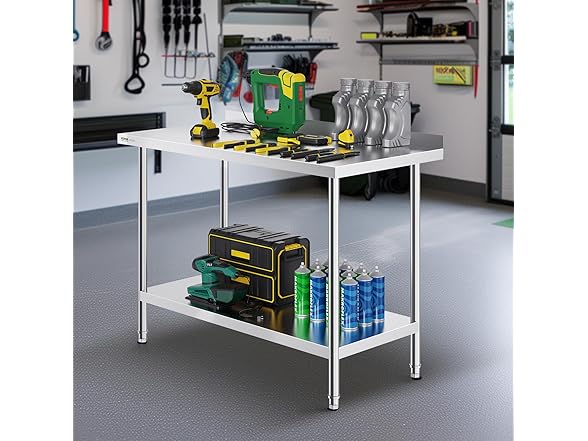 VEVOR 24 x 48 x 36 Inch Stainless Steel Work Table