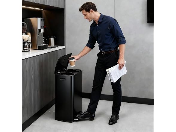 PrecisionAuto Step-On Recycling Bin Blac