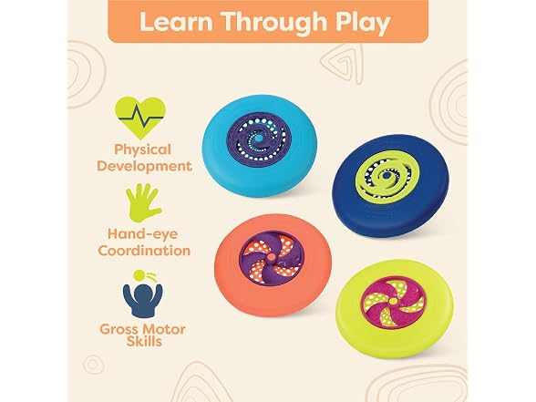 B. toys Flying Disc Set, Disc-Oh! 4 Colorful Discs
