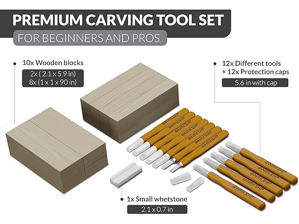 WRKSHP Wood Carving Tools - 12 PCS
