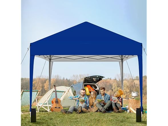 SANUMY 10x10 Pop Up Canopy – Easy Setup, Dk Blue