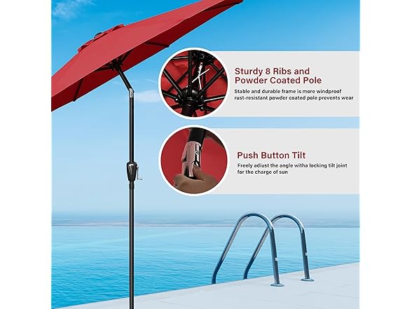 HealSmart 9' Outdoor Patio Umbrella