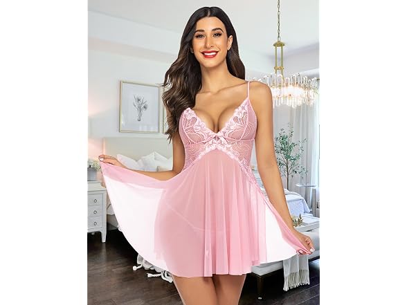 Avidlove (S) Lace Babydoll Lingerie Sexy Slit