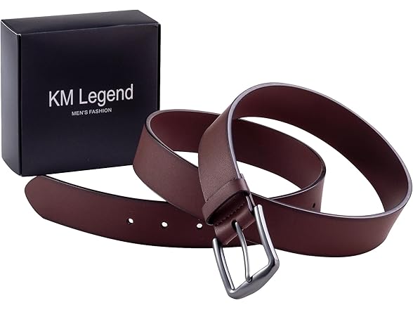 KM Legend Men Leather Dress Work Business Belt