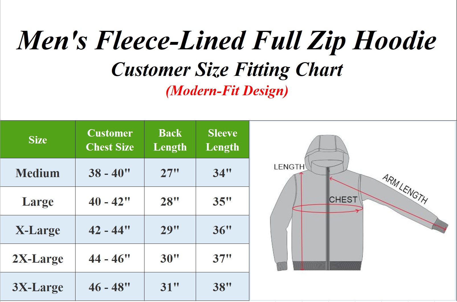 Mens Classic Fleece-Lined Zip Hoodie (M-3XL) - Gallery 28