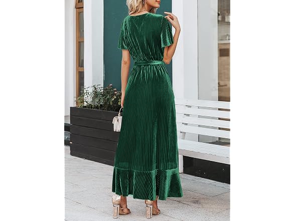 Miessial Women's (14) Women's Velvet Maxi Dress Re