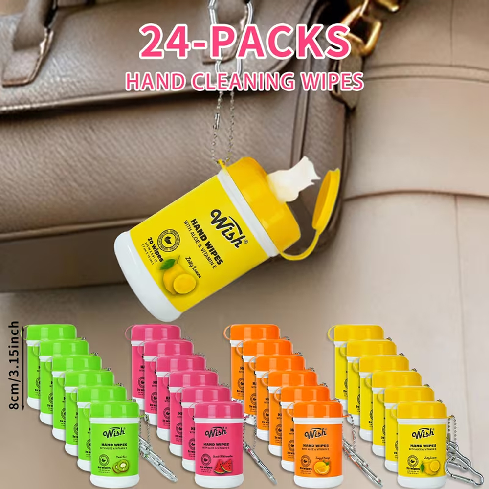 24pk Travel Size Hand Wipes Keychain - Gallery 14