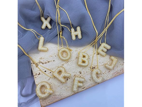 DIOWUS Bubble Letter Necklace