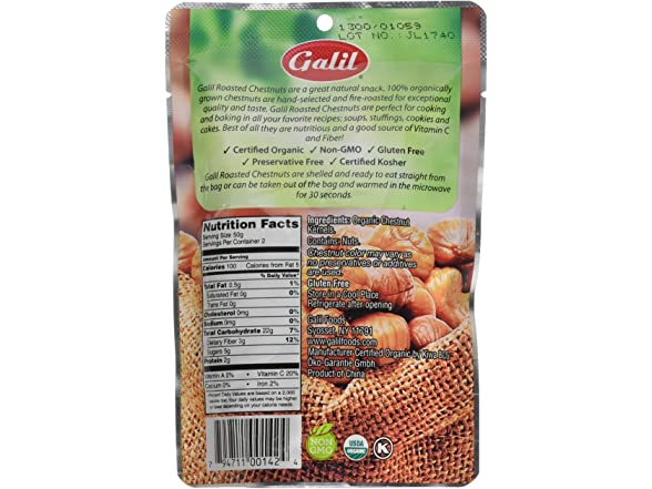 Galil Chestnut Roasted Organic, 3.5 oz