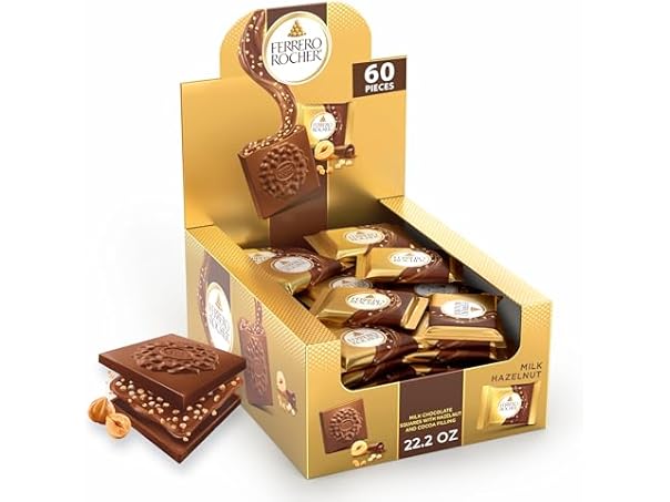 $11.99, Was $24.99, 52% Off! Ferrero Rocher Milk Hazelnut Squares 22oz dealfomo