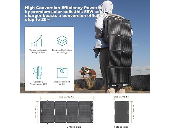 55W Portable Foldable Solar Panel