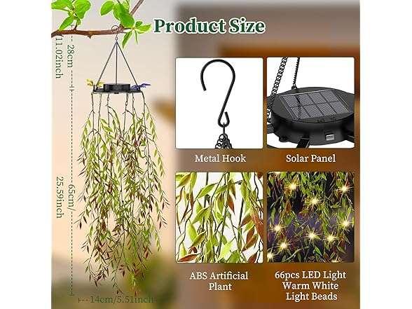 KagoLing Fake Plants with Fairy Lights