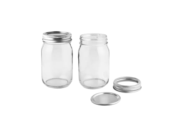 FastRack Regular Mouth Glass Mason Jars 2PK