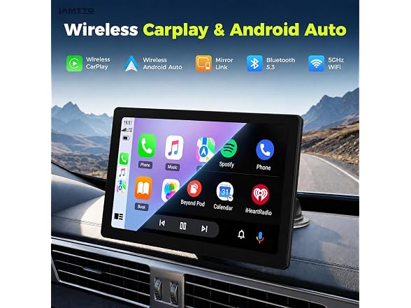 LAMTTO 10.1in Wireless CarPlay Screen
