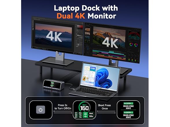 TobenONE Docking Station Dual 4K Monitor - Gallery 3
