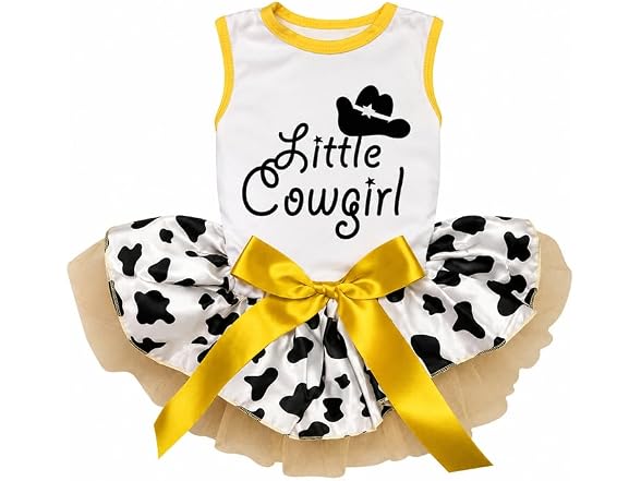 Petitebella Little Cowgirl Puppy Dog Dress (