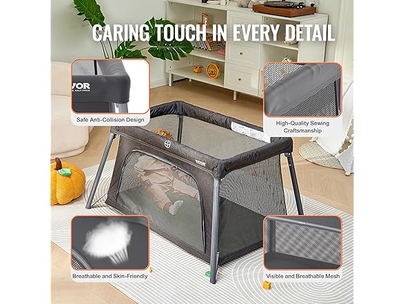 VEVOR Baby Travel Crib and Play Yard
