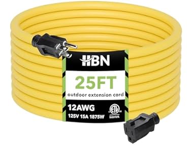 $22.99 HBN 25 ft Heavy Duty Outdoor Extension Cord 12/3 dealfomo