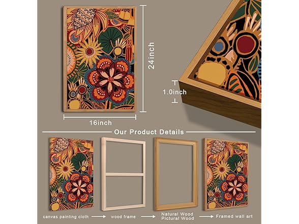 BINCUE Framed Canvas Wall Art Set