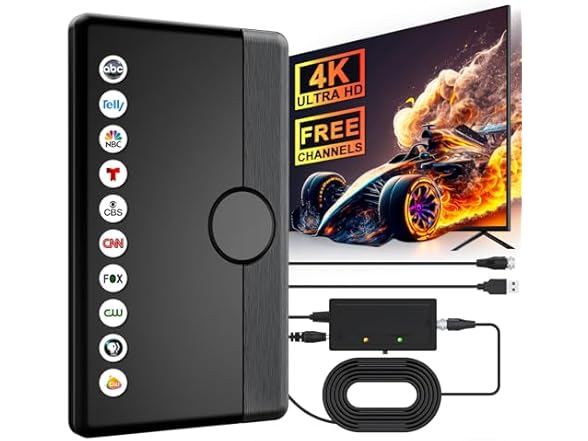 iGENJUN 4K TV Antenna | Long Range 360° Reception