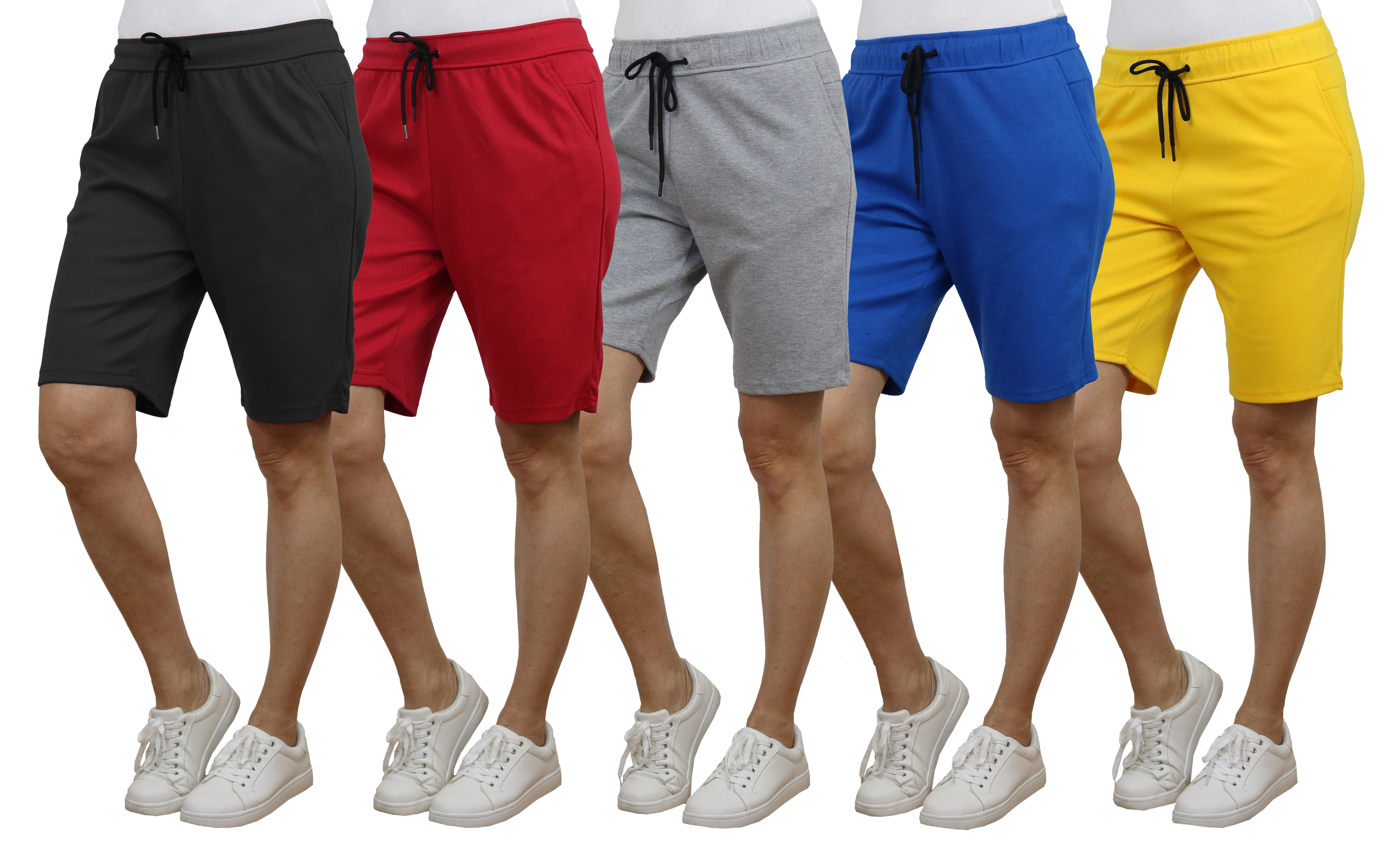 5Pk Womens Loose Fit T/F Active Shorts - Gallery 8