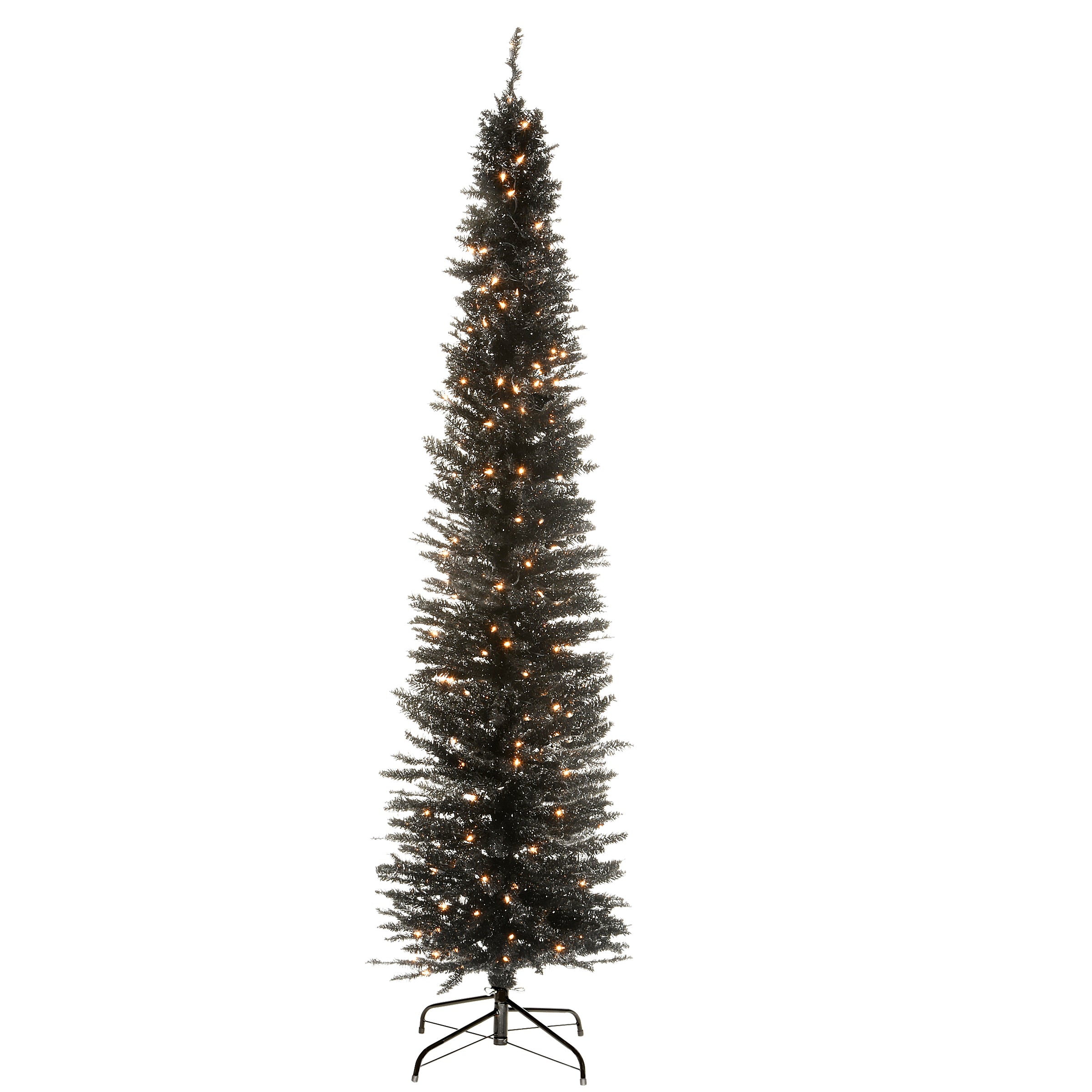 National Tree Company 7 ft. Pre-Lit Tinsel Collection Black - Gallery 2