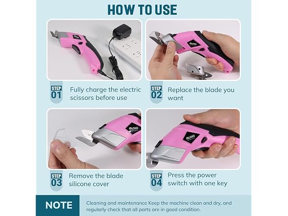 VLOXO Cordless Electric Scissors - Pink