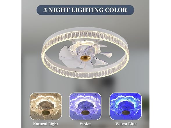 Fszdorj 20‘’ Ceiling Fan with Light, 2024 Ap