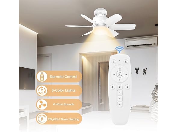 Ceiling Fan with Lights and Remote Control