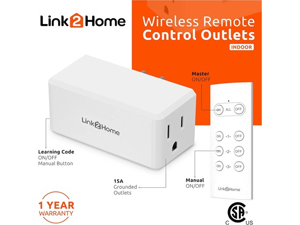 Link2Home Wireless Remote Control Outlets (6pk)