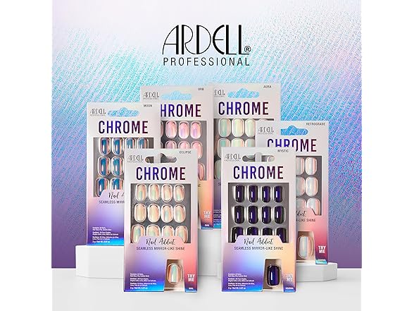 Ardell Nail Addict Chrome Press On Nails - Orb
