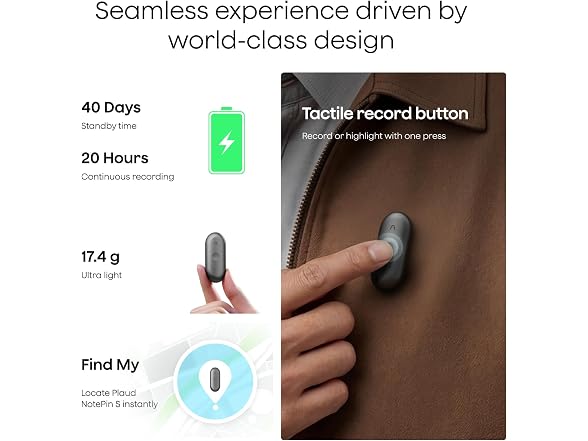 (NEW) Plaud NotePin S AI Voice Recorder