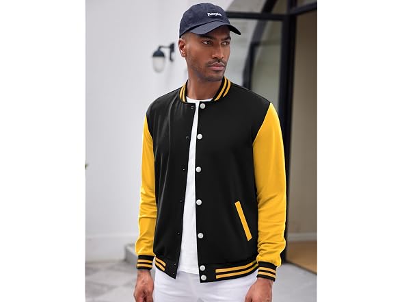 Coofandy Men (L) Fashion Varsity Jacket Jackets