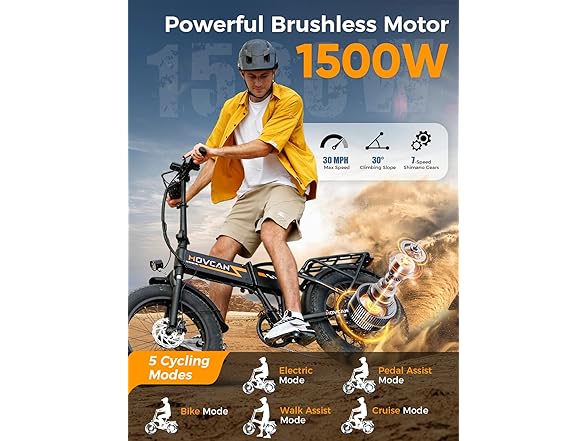 Movcan Q20 Folding E-Bike Adults 7-Speed