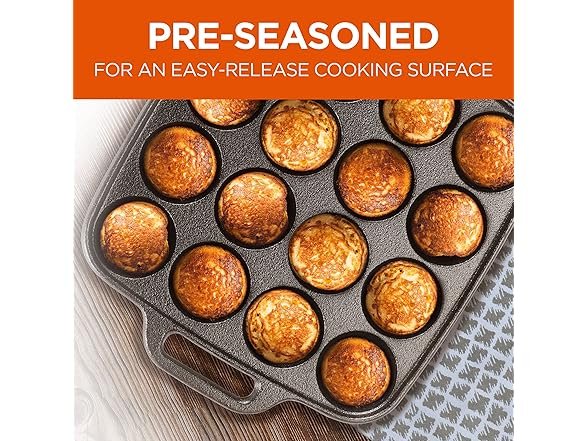 Commercial CHEF Cast Iron Cookware Aebleskiver Pan