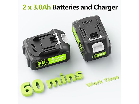 Electric Leaf Blower Cordless with 2 3.0Ah Battery and Charger